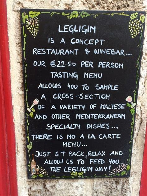 legligin restaurant menu.